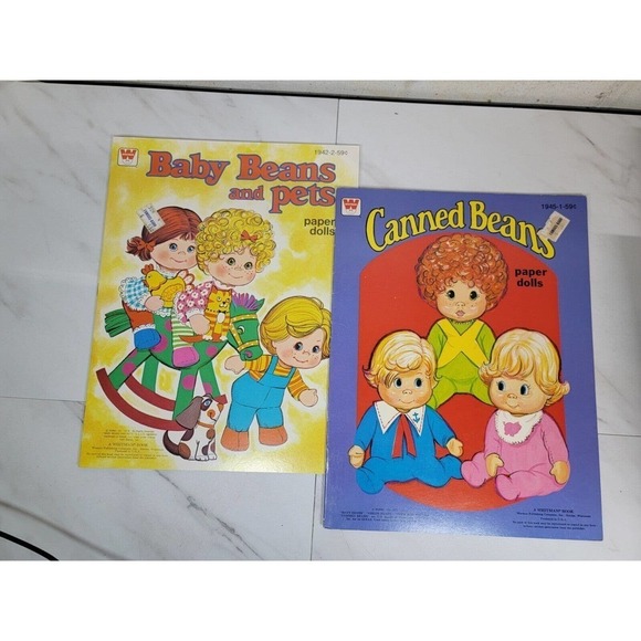 Canned Beans Paper Doll Book, Whitman Uncut 1977 With 6 Pages of Clothes NEW lot - Picture 2 of 8